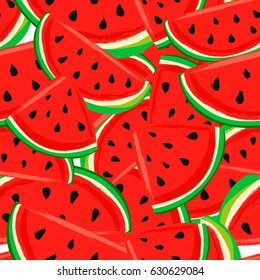 Watermelon Pattern Seamless Vector Illustration 