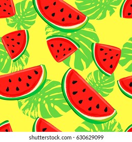 watermelon pattern seamless vector illustration 