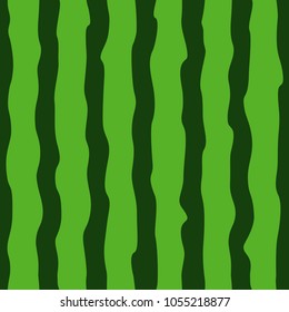 Watermelon pattern striped seamless green color background. A simple design for summer pattern. Vector illustration.