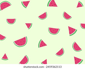 Watermelon pattern for Summer season concept. Hand drawn isolated illustrations.