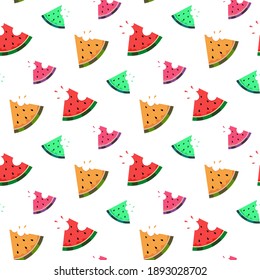 Watermelon pattern for textile fabrics. Colorful watermelon. Summer design.