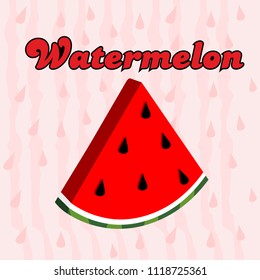 Watermelon pattern vector. Cute vector pattern with watermelon slice 