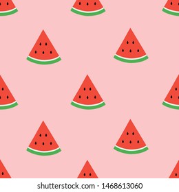 Watermelon pattern vector file with pink background. It can be used for wallpaper, home decoration,Art, print, packaging design, fashion, etc.