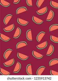 watermelon pattern vector. fruit and food background