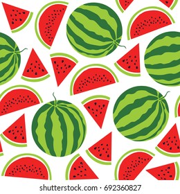 Watermelon  Pattern. Vector Illustration