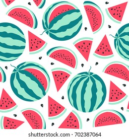 Watermelon  Pattern. Vector Illustration