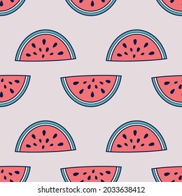Watermelon pattern. Vector illustration in a flat style