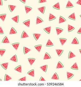 Watermelon Pattern. Vector Seamless Wallpaper