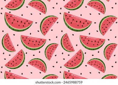 Watermelon pattern. Vector summer pattern.