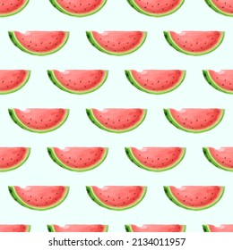 Watermelon Pattern Watercolor Illustration Vector