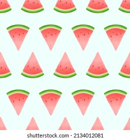 Watermelon Pattern Watercolor Illustration Vector