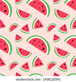 watermelon pattern. watermelons of bright colors on a beige background. vector illustration for use in the design of wrapping paper print for notebooks
