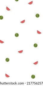 Watermelon Patterns, Red seamless watermelon, Watermelon white Backgrounds, Watermelon Wallpaper Love Cards Vector Stock Vector Illustration.