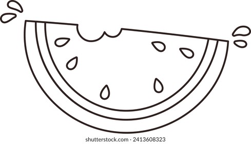 Watermelon Peace Doodle Vector Illustration