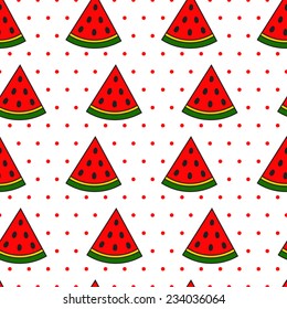 watermelon and peas vector seamless pattern