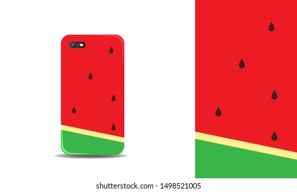 watermelon phone case vector design template. eps10