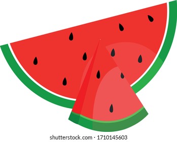 ilustración plana vectorial de la sandía