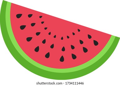 Watermelon piece, illustration, vector on white background