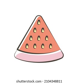 Watermelon Piece vector Filled Outline Icon Design illustration. Food and Drink Symbol on White background EPS 10 File