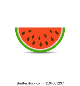 Watermelon piece vector icon isolated on white background