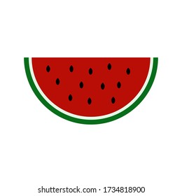 Watermelon piece vector icon. isolated on white background