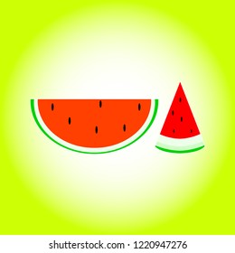 watermelon pieces fruit vector