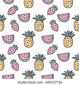 Watermelon and pineapple summer print