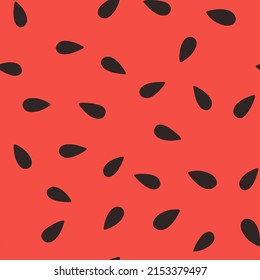 Watermelon pit seamless pattern. Summer fruit and berry background. Vector illustration for fabric design, gift paper, baby clothes, textiles, cards.
