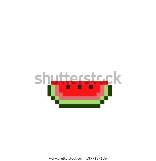 Watermelon Pixel Art Stock Vector (Royalty Free) 1377137186 | Shutterstock