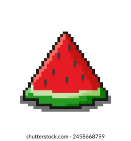 Watermelon pixel art. Vector illustration design, perfect for game assets themed designs