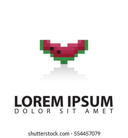 Watermelon pixel logo design