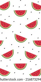 Patrones rojos de sandía, fondo blanco de sandía.