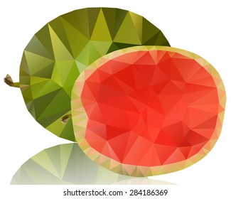 Watermelon of polygons on a white background for your design