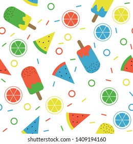 Watermelon and Popsicle Citrus Summer Pattern
