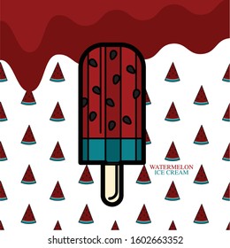 Watermelon Popsicles.  Can be used for wallpaper, pattern fills, textile, web page background, surface textures.