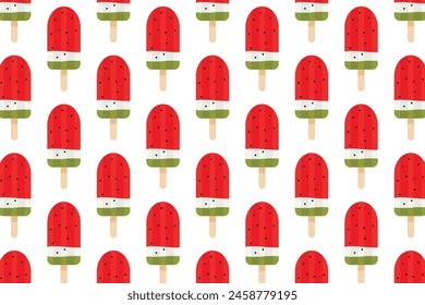 watermelon popsicles seamless repeated pattern. Summer fruit pattern