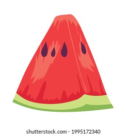 Wassermelone Portionsfrucht einzeln auf Symbol