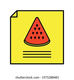 watermelon poster illustration. modern simple vector icon, flat graphic symbol in trendy flat design style. wallpaper. lockscreen. pattern. frame, background, backdrop, sign, logo.