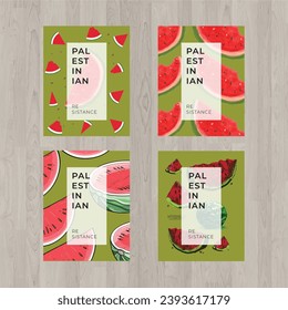 watermelon poster vectors for freedom
