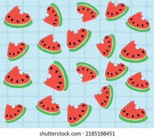 watermelon print and blue background, print for clothes and stationery.
