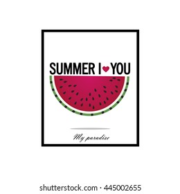 Watermelon print picture isolated.