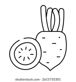 watermelon radish line icon vector. watermelon radish sign. isolated contour symbol black illustration