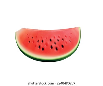 Watermelon realistic composition with isolated juicy fruit image on blank background vector illustration