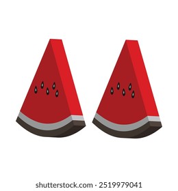 Watermelon realistic icon illustration, vector