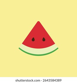 Melancia em vermelho, verde e tons apresenta um ícone de fruta vibrante e com água na boca.