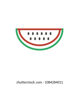 Watermelon red icon vector. Outline color fresh food, line watermelon symbol. Trendy flat ui sign design. Thin linear melon graphic pictogram for web site, mobile application. Logo illustration.