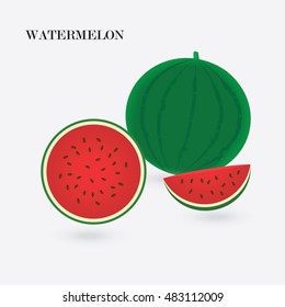 watermelon red isolated on white background abstract art creative vector element for design