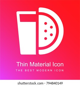 Watermelon red and pink gradient material white icon minimal design