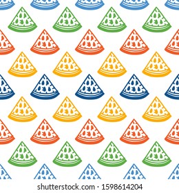 watermelon repeated seamless pattern vector
