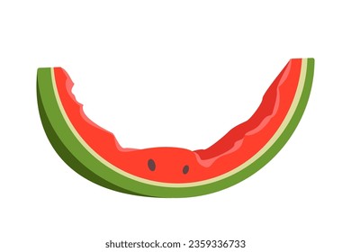 Watermelon rind. Organic waste. Trash sorting, recycling Vector illustration